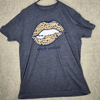 Camiseta gráfica Simply Southern con estampado de labios de leopardo - mezcla de algodón suave Foto 1 de 4