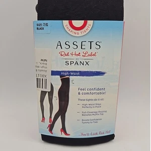 Spanx Red Hot Label BBW Size 7/G Black High Waist Shaping Tights Style 1838 NWT - Picture 1 of 3