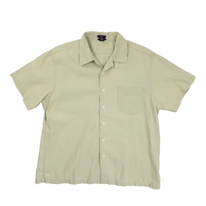 Gap Vintage Y2K Linen Cotton Short Sleeve Button Up Shirt Green Men's XL - Picture 1 of 9