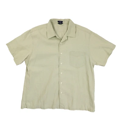 Gap Vintage Y2K Linen Cotton Short Sleeve Button Up Shirt Green Men's XL - Image 1 of 4