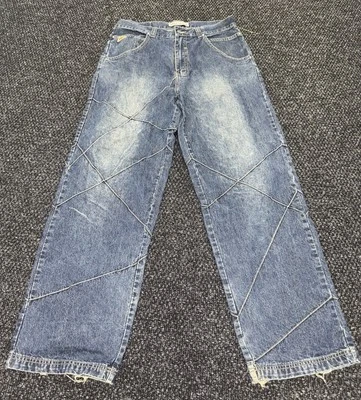 Vintage Skater Wide Leg Jeans 36x34 Dtek Medium Wash Baggy Embroidered Rap Y2K - Image 1 of 4