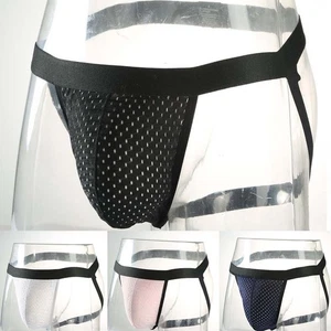Herren Netz Tanga Unterwäsche Niedrige Taille Stretch Bandage Ausbuchtung Beute - Picture 1 of 16