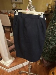 Vintage JH COLLECTIBLES Skirt Size 5/6 Navy Blue Women w/ pockets in wool - Picture 1 of 5