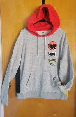 Sudadera con capucha Puma Playbook para hombre no se inmute talla grande parche suéter capucha roja bolsillo  Foto 1 de 4