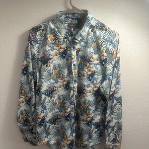 PAISLEY & GRAY Slim Fit White Rainforest Button Down Shirt Size L - Picture 1 of 5