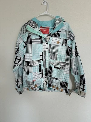 VTG 90s foursquare snowboard jacket Winter Blue Aqua Black Skiing Size Small - Image 1 of 4