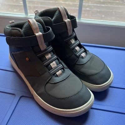 Bogs Shoes big kids youth size 6 Skyline Tall Hi-Top Sneakers gray/teal pull on  - Image 1 of 4