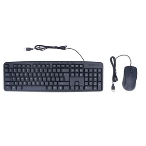 Wired Keyboard Mouse Combo Ergonomic Design 113 Keys Wired Keyboard 1000DPI NEW - Afbeelding 1 van 12