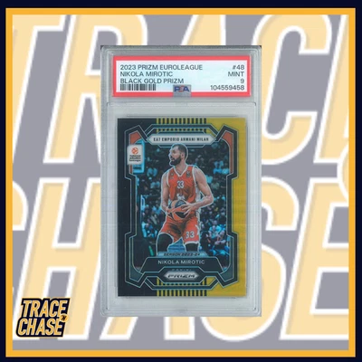 2023-24 Panini Prizm Euroleague Basketball Nikola Mirotic Black Gold/5 PSA9 #48 - Image 1 of 3