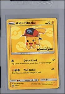 Tarjeta Pokémon Ashs Pikachu (SM111) Sol y Luna Promoción Sin Lámina - Imagen 1 de 2