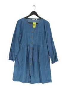 FatFace Women's Midi Dress UK 14 Blue 100% Cotton A-Line - Picture 1 of 5