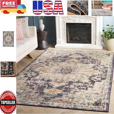 Madison Collection 4'x6' Non-Shedding Area Rug - Black & Gold Medallion Design Foto 1 de 4