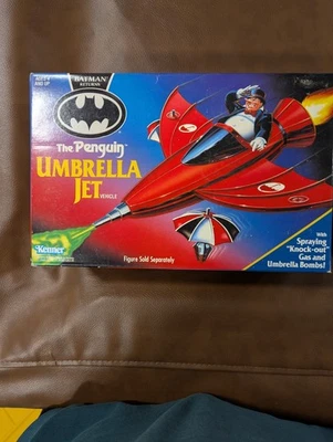 1991 Kenner Batman Returns Penguin Umbrella Jet Vehicle New In Sealed Box - Image 1 of 4