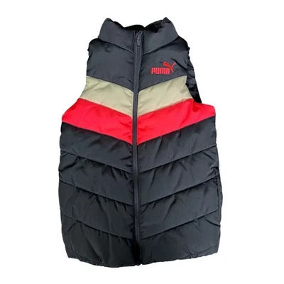 Chaleco acolchado Puma retro a rayas azul marino rosa intenso blanco para niñas - talla 4T Foto 1 de 4