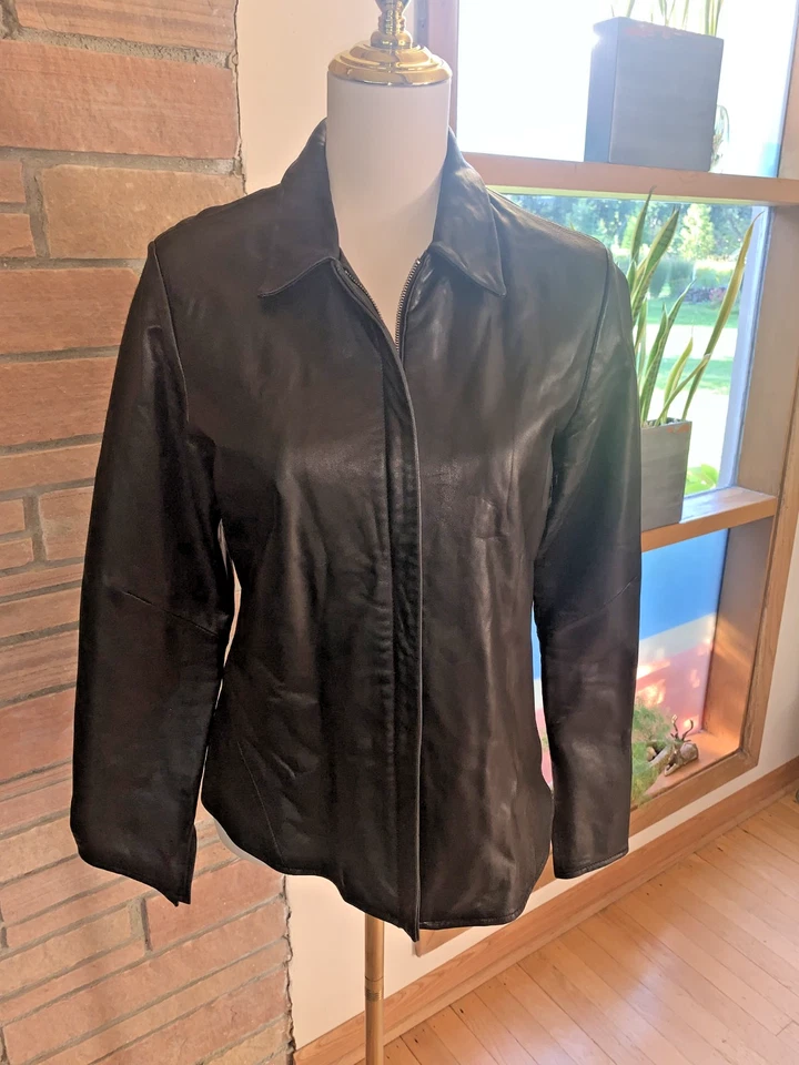 Banana Republic Mujer Cuero Suave Negro Talla Mediana Foto 1 de 4