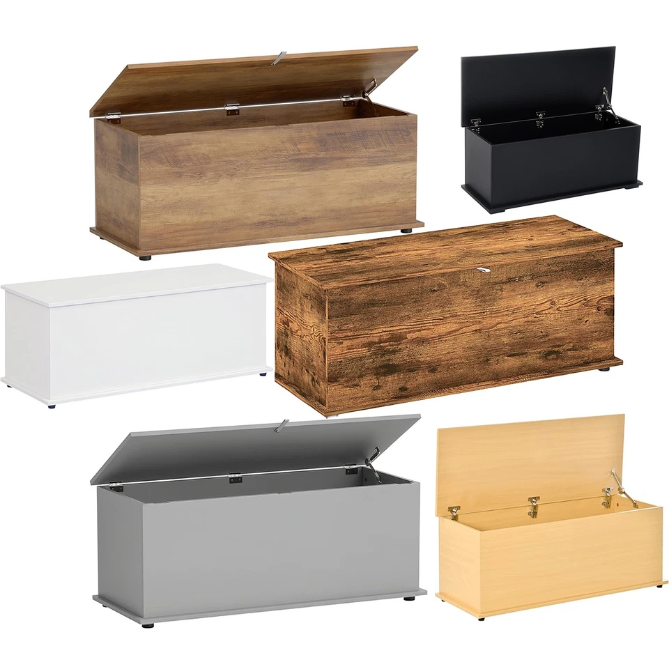 Ottoman Trunk Chest Storage Coffee Table Blanket Bedding Towel Toy Box Wood - Image 1 of 1