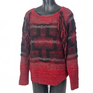 Maglione Ralph Lauren Denim & Supply maglia incrociata tribale azteca con frange S - Foto 1 di 11