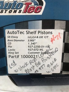 RaceTec Chevy LS pistons 3.905 Bore - Foto 1 di 4