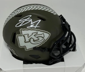 KC Chiefs Receiver SKYY MOORE Signed Riddell SALUTE Speed Mini Helmet AUTO - BAS - Picture 1 of 1