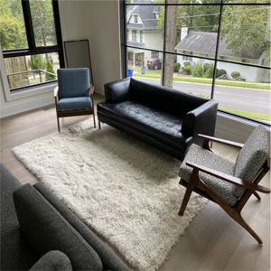 NATURAL SHAG RUG-ORGANIC WOOL AREA RUGS-EXCELLENT QUALITY-FLUFFY WOOL AREA RUG - Picture 1 of 15