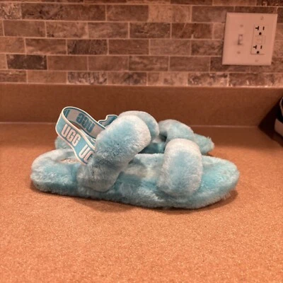 UGG Women's 6 Oh Yeah Fluffy Soft SlippersS/N 1115752K Logo Sandals Comfy - Image 1 of 4