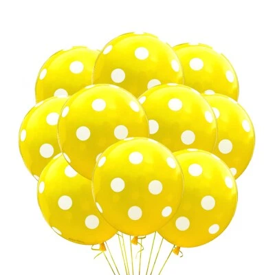 12pk Lindos Globos Amarillos Lunares 12" Decoraciones Fiesta Cumpleaños Látex Foto 1 de 2