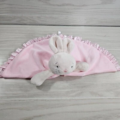 Manta de seguridad Baby Ganz Pink Bunny Rabbit Lovey muñeca de felpa volantes satinados Foto 1 de 4