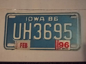 Matrícula de motocicleta IOWA 1986 UH3695 IA febrero - Imagen 1 de 1