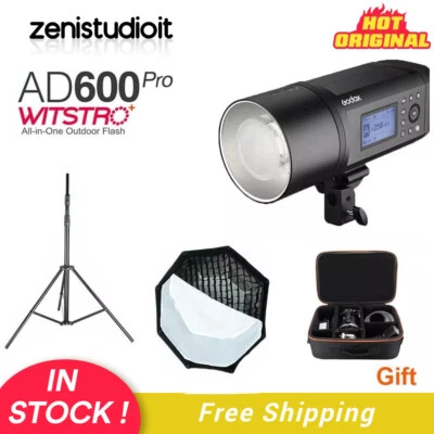 US Godox AD600Pro TTL Outdoor Flash Strobe Light+95cm Grid Softbox Stand Case - Image 1 of 4