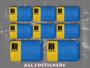 8 x 3D Stickers Resin Domed Flag Porto Velho - Adhesive Decal Vinyl - Imagen 1 de 1