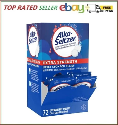 Alka-Seltzer Alivio Extra Fuerte de la Acidez Estomacal, 72 Comprimidos Efervescentes Foto 1 de 4