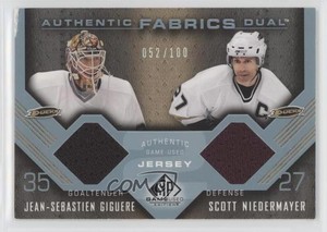 2007-08 SP Game Used Edition /100 Jean-Sebastien Giguere Scott Niedermayer HOF