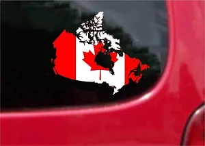 2 (PCS) Canada Outline Map Flag Decals Stickers Full Color/Weather Proof - Picture 1 of 1