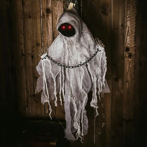 DECORAZIONE HALLOWEEN ANIMATA 3 PIEDI SENZA VOLTO GHOUL FANTASMA SPAVENTOSO SUONO ATTIVATO - Foto 1 di 8