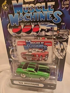 * New Muscle Machines DieCast 1:64 Green Ford Motor Company '66 Mustang' #01-40 - Picture 1 of 5