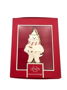 Lenox I Love My Cat Christmas Ornament In Red Box Scarf Hat In Box - Picture 1 of 6