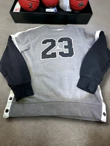 Nike Air Jordan 23 Pullover Sweatshirt Gray Black Sleeves Youth XL 13-15 Yrs - Picture 1 of 8