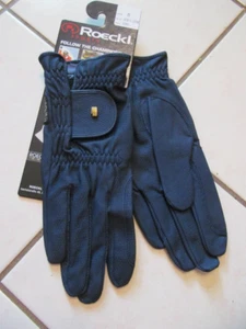 Roeckl Roeck-Grip Unisex Equine Horse Riding Navy Blue Gloves New w/Tags Size 8 - Picture 1 of 7