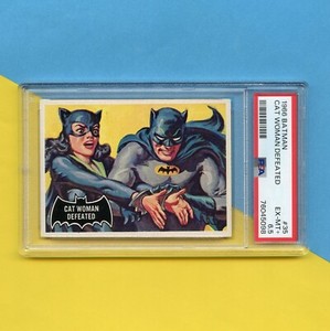 Original 1966 Topps Batman Black Bat Trading Card #35 PSA 6.5