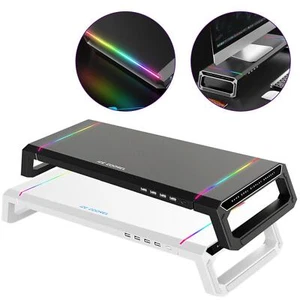 Ordinateur de bureau Moniteur Stand Riser Support RGB 4 USB 2.0 Organisateur - Bild 1 von 15