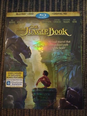 DISNEY THE JUNGLE BOOK (LIVE ACTION) BLU-RAY & DVD COMBO LIKE NEW w/ SLIPCOVER - Image 1 of 3