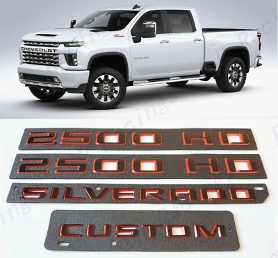 Black Red Doors 2500HD Rear Silverado Custom Emblems 2019+ Silverado 2500 HD - Image 1 of 4