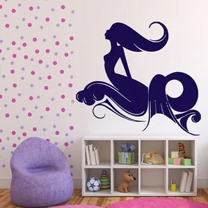 Wall Sticker Beautiful Mermaid Mysterious Inhabitant Ocean Vinyl Decal (n440) - Picture 1 of 5