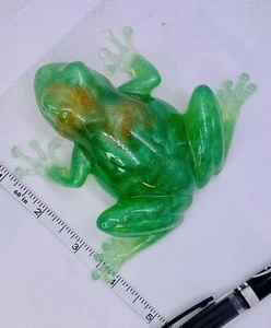 Frog That Ate A Fish Figurine Shelf Sitter Desktop Art Sculpture Gift Present - Imagen 1 de 4