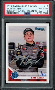 2021 Donruss #18 Sam Mayer Rated Rookie Buyback Auto 1/10 PSA 8