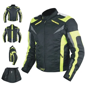 Tela chaqueta Moto CE protectores mangas desmontables chaleco térmico Fluo - Imagen 1 de 14