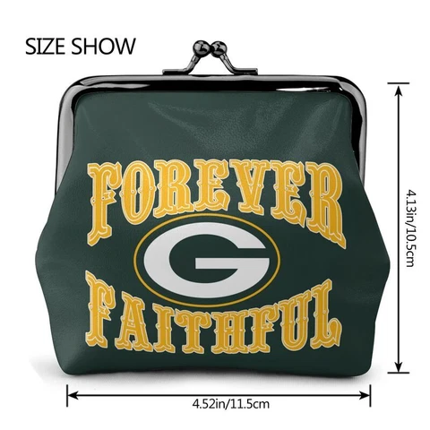 Green Bay Packers Leather Coin Purse Change Purse "forever Faithful" Wallet Cover