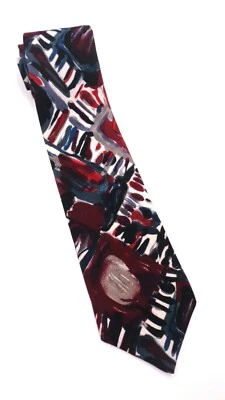 КОЛЛЕКЦИЯ CELLINI винтажный шелковый галстук сделано в США абстрактный разноцветный EUC - Изображение 1 из 4