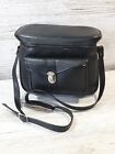 Small Vintage Camera shoulder carry Bag. Black. With pockets & straps.
