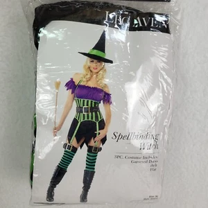 Women's X-Large Leg Avenue Spellbinding Witch Style 83520 Black,Green,Purple  - Picture 1 of 8